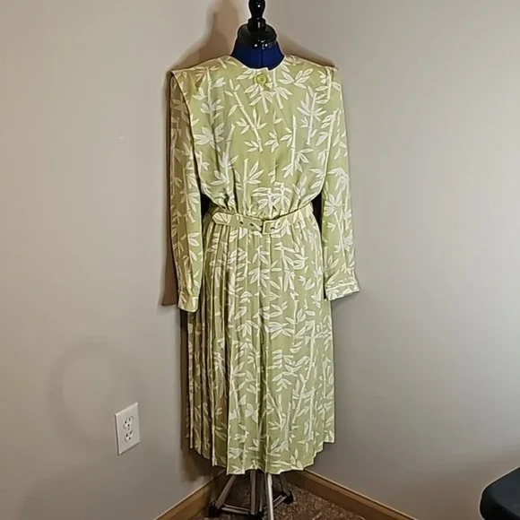 Leslie Fay Dresses | Leslie Fay Vintage Dress | Color: Green/White | Size: 10 | Stephanakpe's Closet